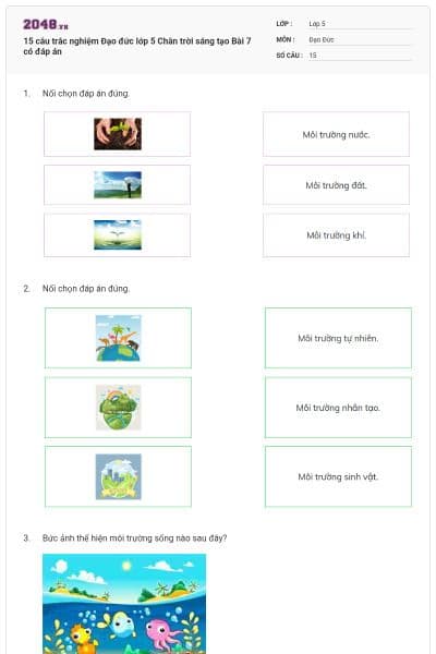 15 câu trắc nghiệm Đạo đức lớp 5 Chân trời sáng tạo Bài 7 có đáp án