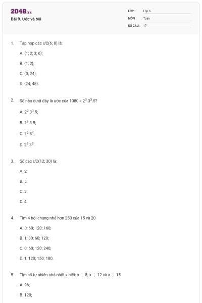 Bài 9. Ước và bội