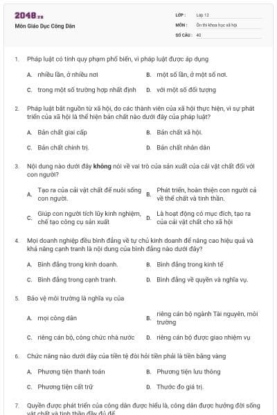 Môn Giáo Dục Công Dân