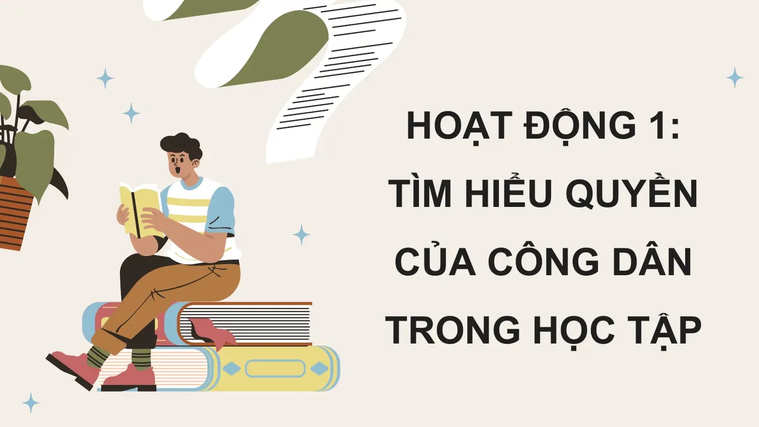 HOẠT ĐỘNG 1:
TÌM HIỂU QUYỀN
CỦA CÔNG DÂN
TRONG HỌC TẬP