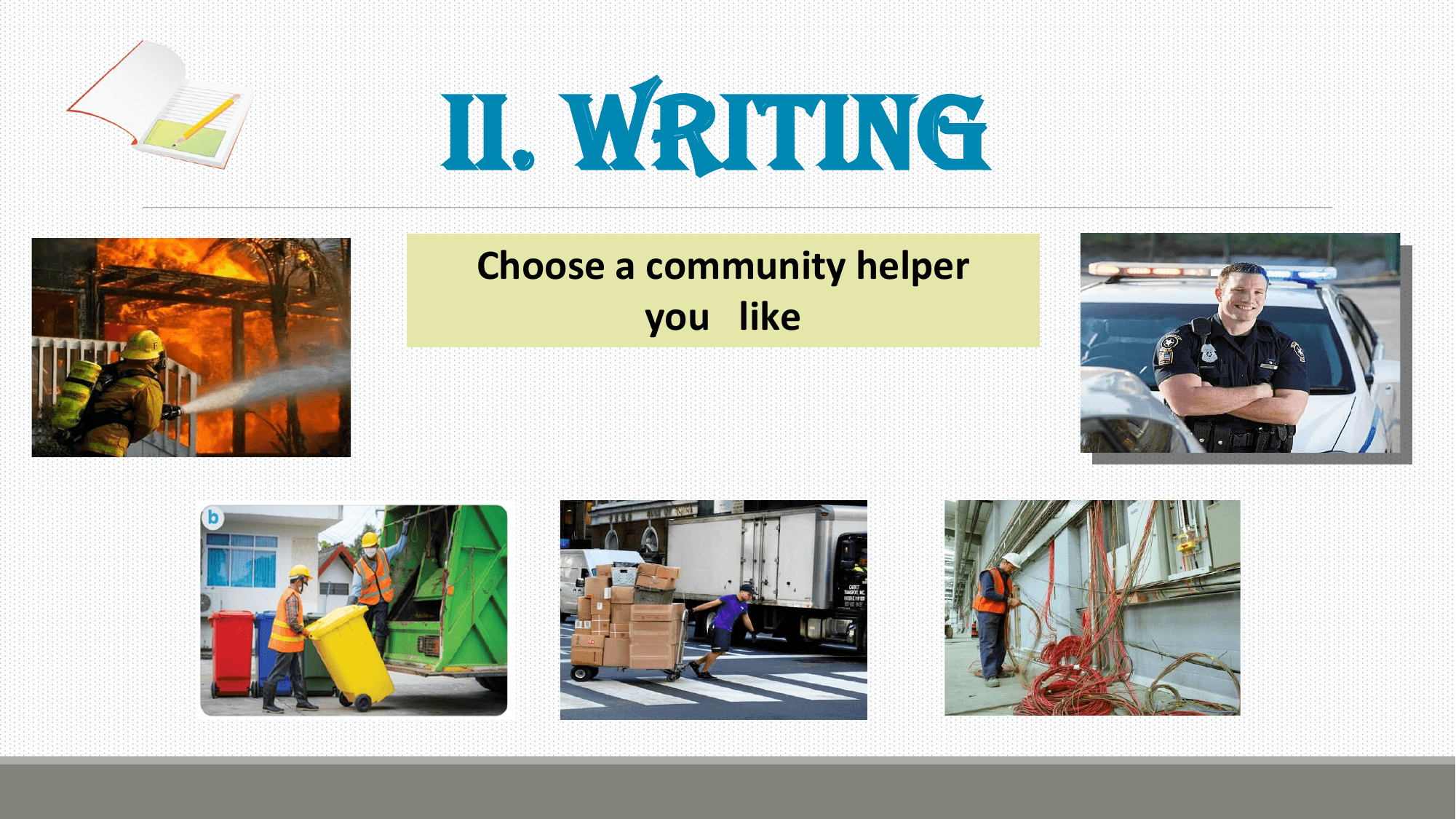 ii. WRiTiNG
Choose a community helper
 you like