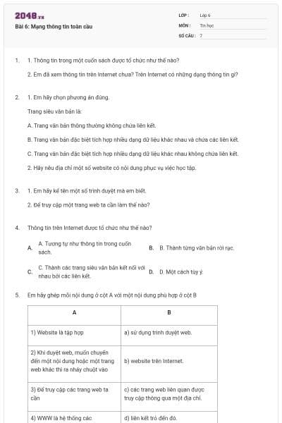 Bài 6: Mạng thông tin toàn cầu