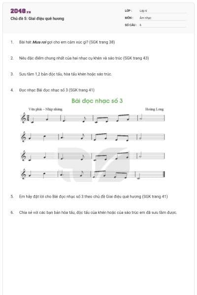 Chủ đề 5: Giai điệu quê hương