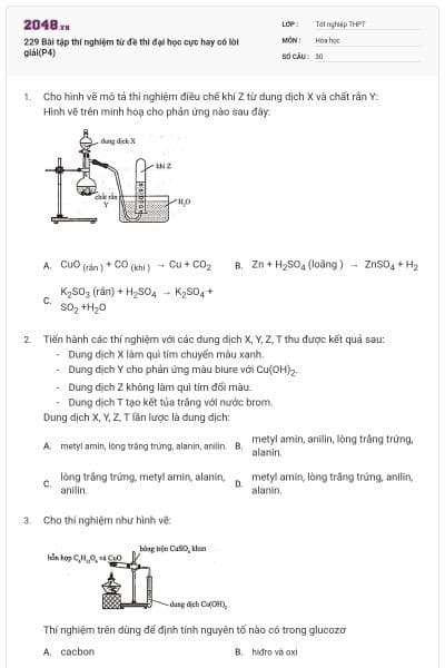 229 Bài tập thí nghiệm từ đề thi đại học cực hay có lời giải(P4)
