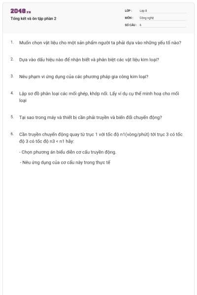 Tổng kết và ôn tập phần 2
