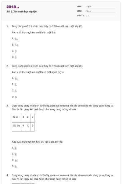 Bài 2. Xác suất thực nghiệm