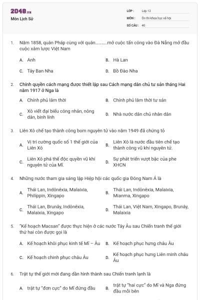 Môn Lịch Sử