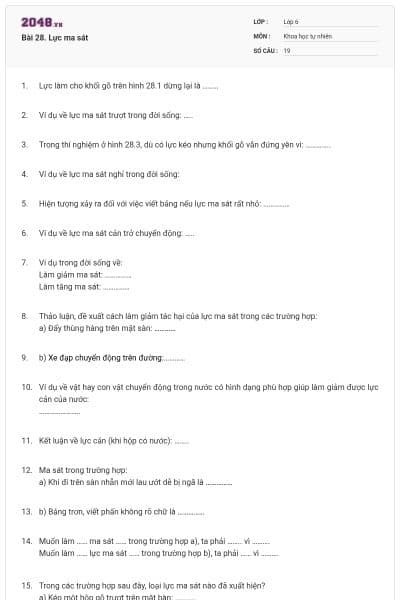 Bài 28. Lực ma sát