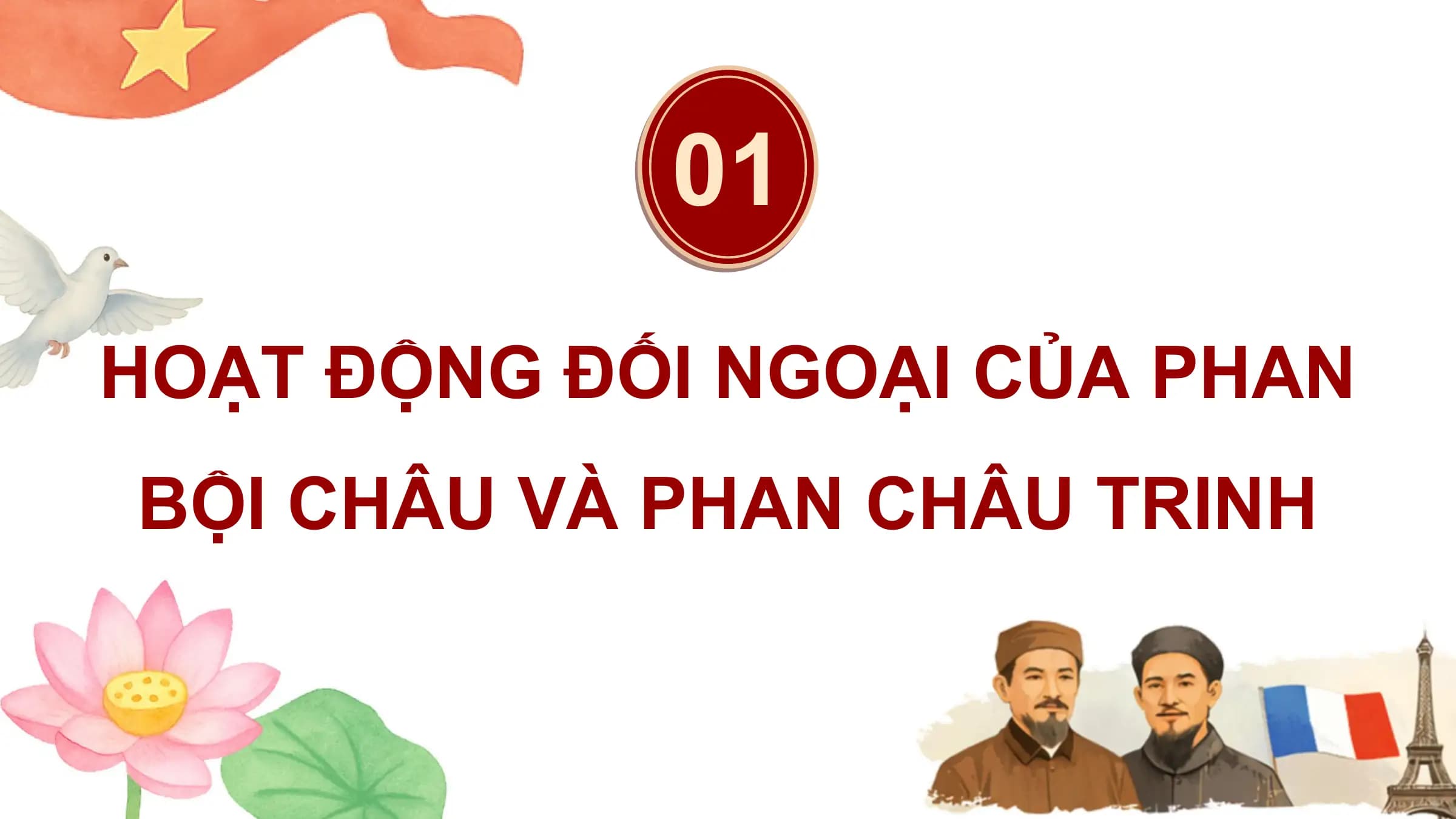 01
HOẠT ĐỘNG ĐỐI NGOẠI CỦA PHAN
BỘI CHÂU VÀ PHAN CHÂU TRINH