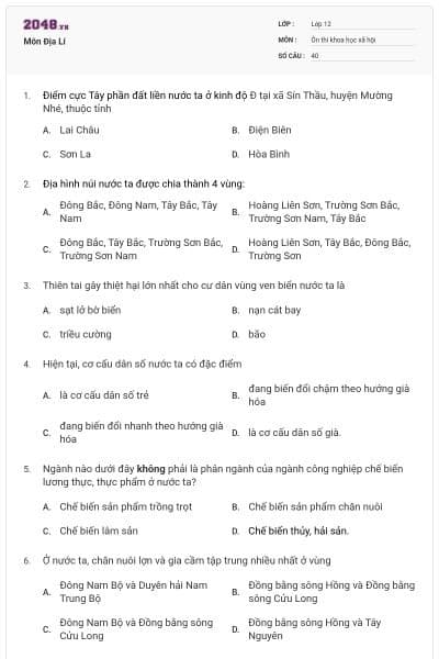 Môn Địa Lí