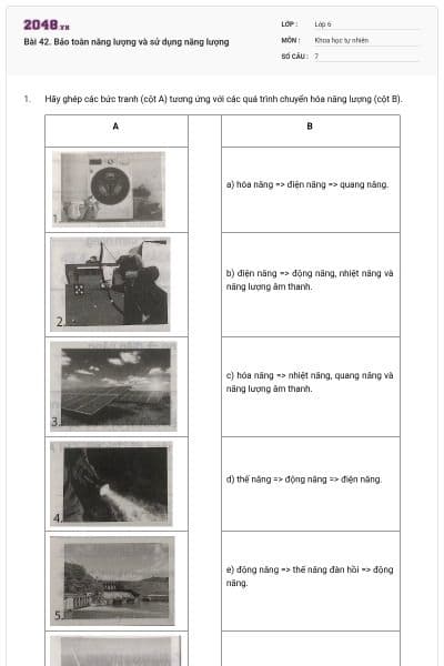 Bài 42. Bảo toàn năng lượng và sử dụng năng lượng