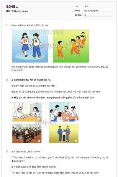 Bài 12: Quyền trẻ em