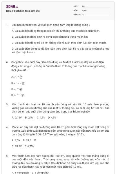 Bài 24: Suất điện động cảm ứng