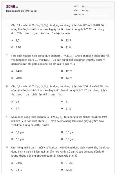 Muối có dạng CnH2n+4O3N2