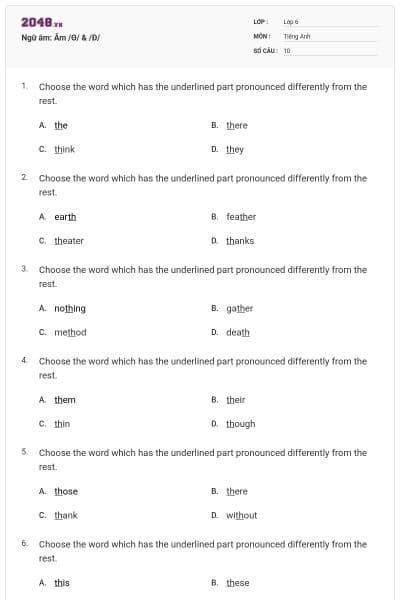 Ngữ âm: Âm /Θ/ & /Ð/