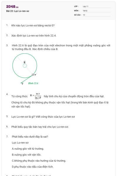 Bài 22: Lực Lo-ren-xơ