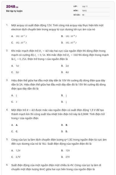 Bài tập tự luyện