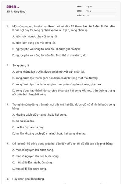 Bài 9: Sóng dừng