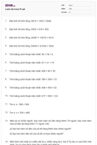 Luyện tập trang 46 sgk