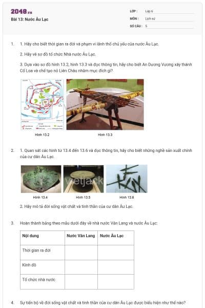 Bài 13: Nước Âu Lạc