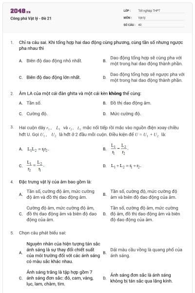 Công phá Vật lý - Đề 21