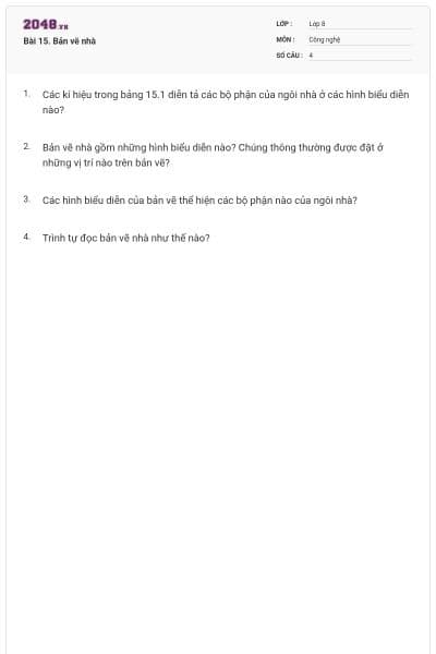 Bài 15. Bản vẽ nhà