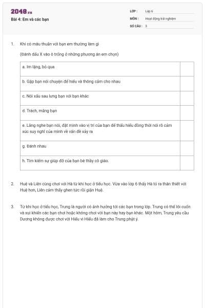 Bài 4: Em và các bạn