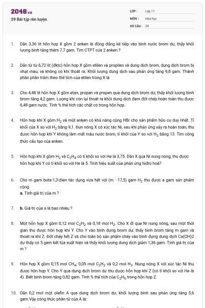 29 Bài tập rèn luyện