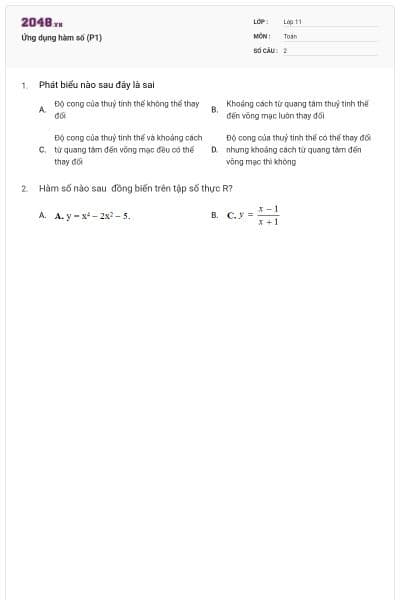Ứng dụng hàm số (P1)