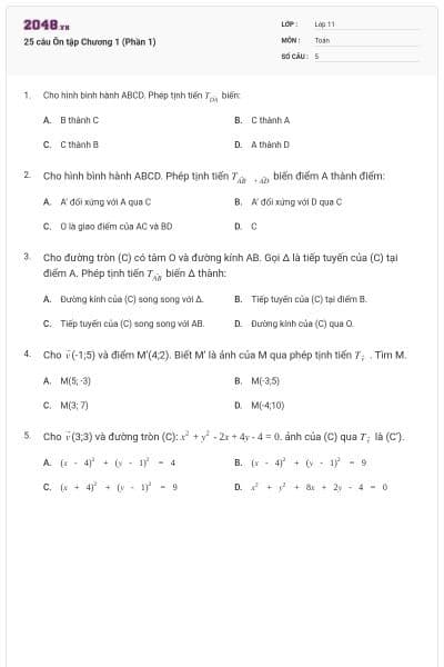 25 câu Ôn tập Chương 1 (Phần 1)