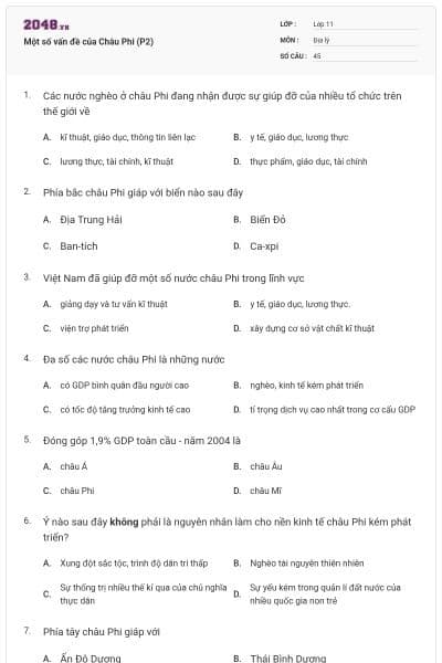 Một số vấn đề của Châu Phi (P2)