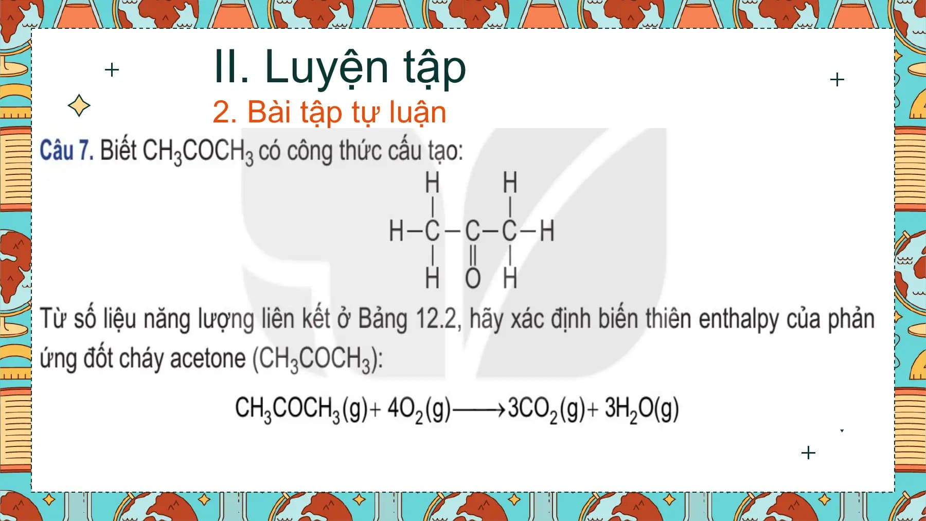 II. Luyện tập
2. Bài tập tự luận
