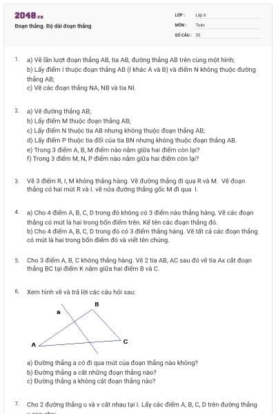 Đoạn thẳng. Độ dài đoạn thẳng