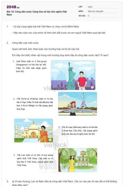 Bài 10: Công dân nước Cộng hòa xã hội chủ nghĩa Việt Nam