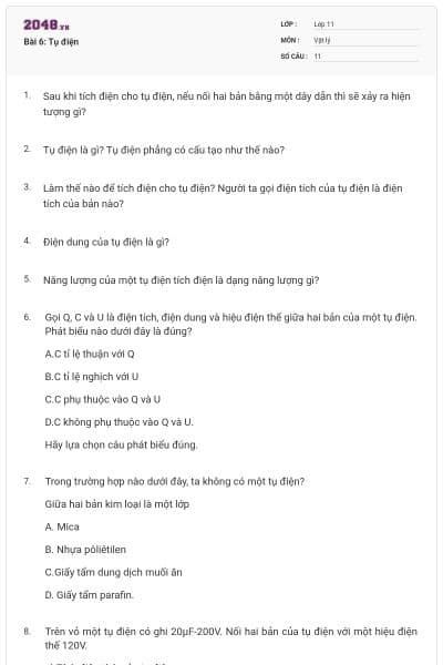 Bài 6: Tụ điện
