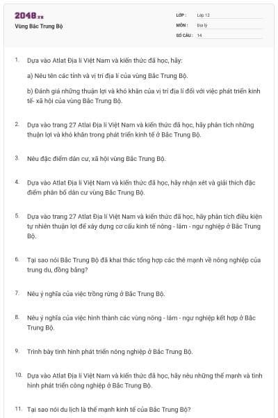 Vùng Bắc Trung Bộ