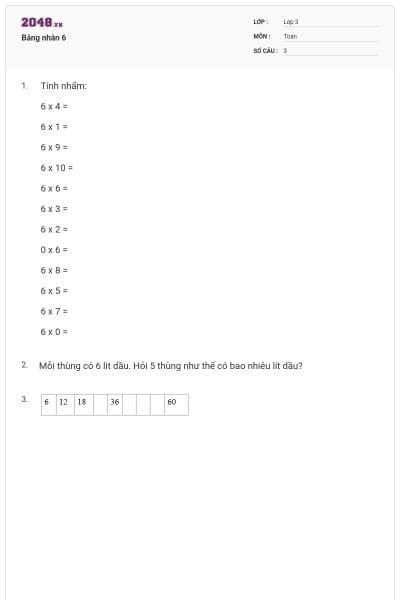 Bảng nhân 6