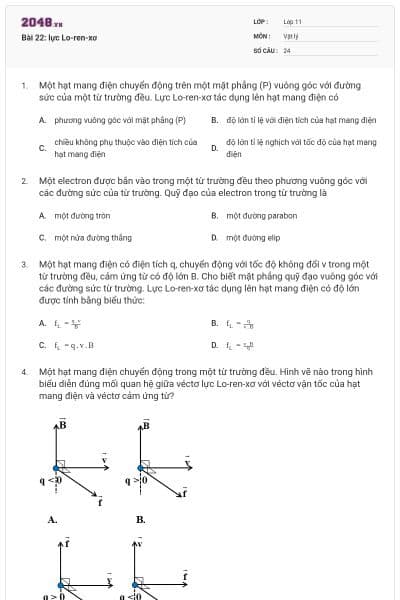 Bài 22: lực Lo-ren-xơ
