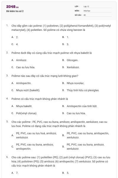 Đề kiểm tra số 2