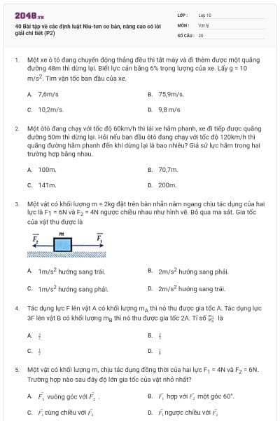 40 Bài tập về các định luật Niu-tơn cơ bản, nâng cao có lời giải chi tiết (P2)