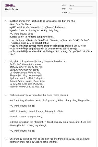 Nghĩa của câu