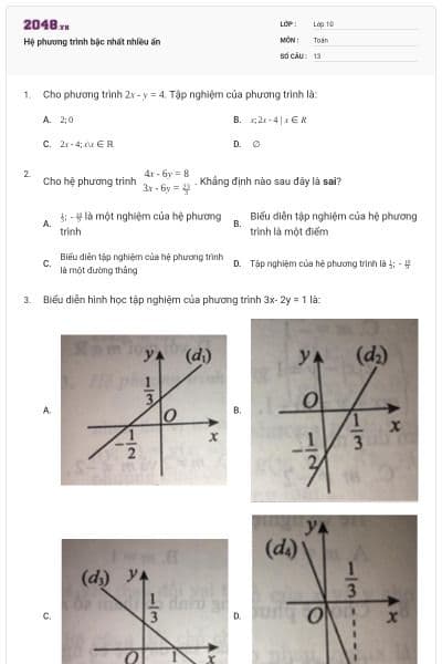 Hệ phương trình bậc nhất nhiều ẩn