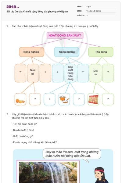 Bài tập Ôn tập: Chủ đề cộng đồng địa phương có đáp án