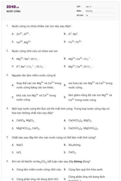 NƯỚC CỨNG