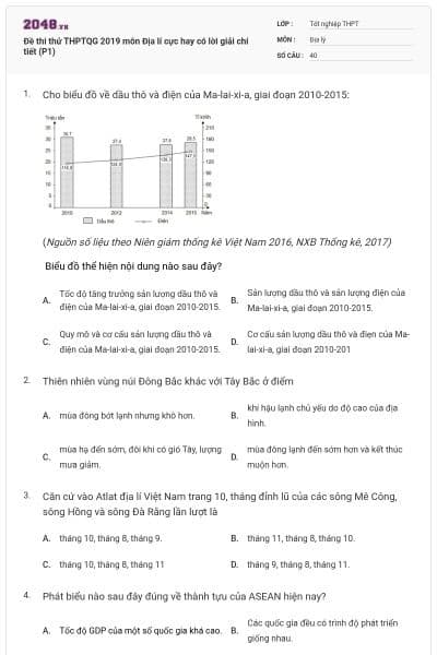 Đề thi thử THPTQG 2019 môn Địa lí cực hay có lời giải chi tiết (P1)