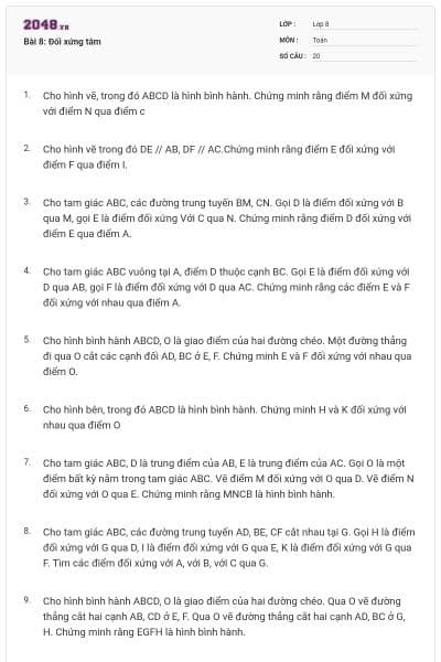 Bài 8: Đối xứng tâm