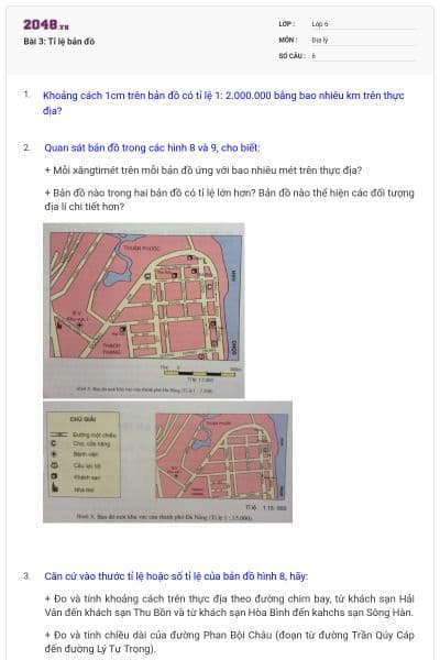Bài 3: Tỉ lệ bản đồ