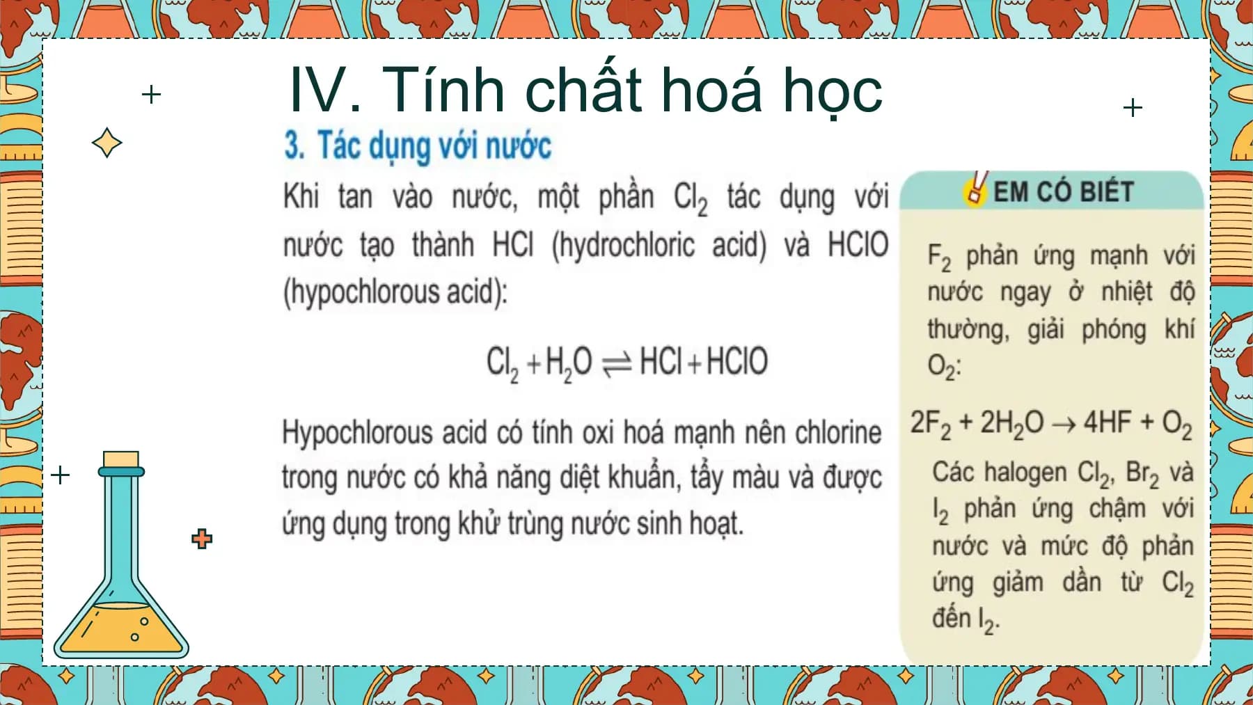 IV. Tính chất hoá học
