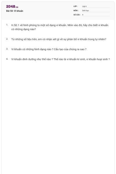 Bài 50: Vi khuẩn