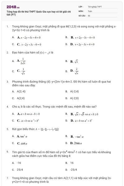 Tổng hợp đề thi thử THPT Quốc Gia cực hay có lời giải chi tiết (P7)